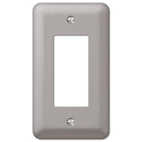 Amerelle Devon Brushed Nickel 1 gang Steel Single Outlet Wall Plate 1 pk, Pack of 6