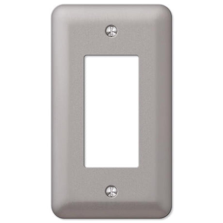 Amerelle Devon Brushed Nickel 1 gang Steel Single Outlet Wall Plate 1 pk, Pack of 6