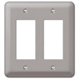 Amerelle Devon Brushed Nickel 2 gang Steel Decorator Wall Plate 1 pk, Pack of 3