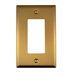 Amerelle Oxford Brushed Gold 1 gang Stamped Steel Decorator Wall Plate 1 pk