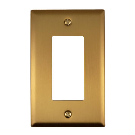 Amerelle Oxford Brushed Gold 1 gang Stamped Steel Decorator Wall Plate 1 pk