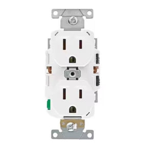 Leviton Lever Edge 15 amps 125 V White Outlet 1 pk