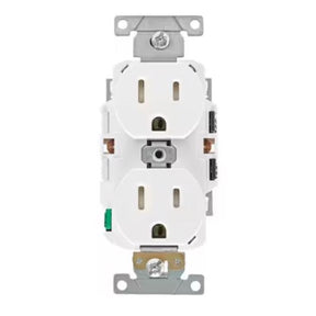 Leviton Lever Edge 15 amps 125 V White Outlet 5-15R 1 pk