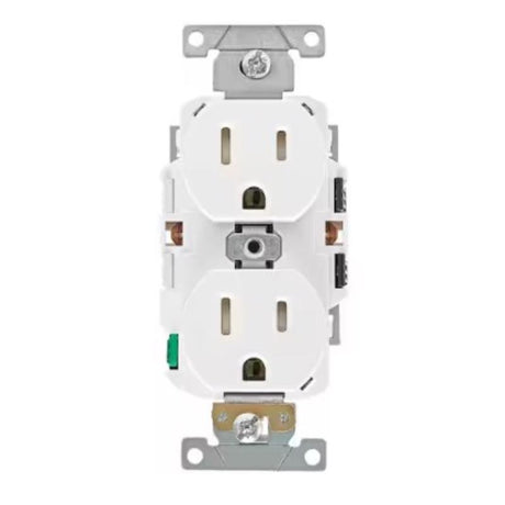 Leviton Lever Edge 15 amps 125 V White Outlet 5-15R 1 pk