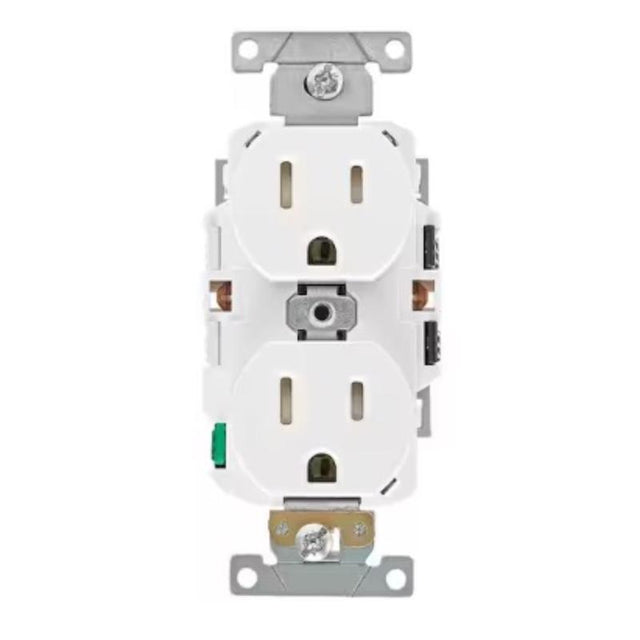 Leviton Lever Edge 15 amps 125 V White Outlet 5-15R 1 pk