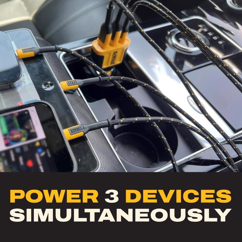 DEWALT 3 Port USB Car Charger