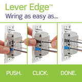Leviton Lever Edge 15 amps 125 V White GFCI Outlet 3 pk