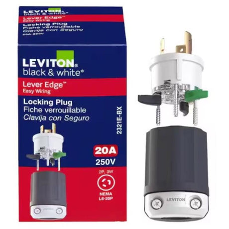 Leviton Lever Edge Commercial and Residential Plastic Locking Locking Plug L6-20P