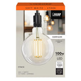 Feit G40 E26 (Medium) Filament LED Bulb Soft White 100 Watt Equivalence 1 pk, Pack of 2