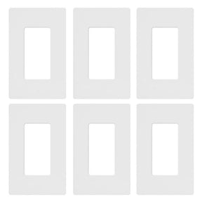 Lutron Claro White 1 gang Plastic Wall Plate 6 pk