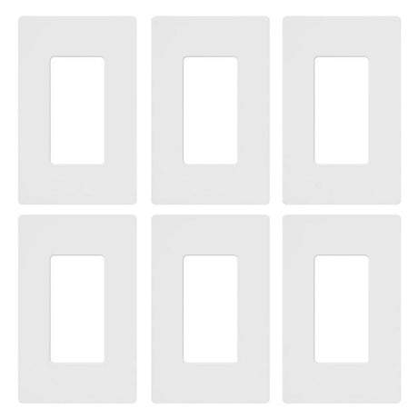 Lutron Claro White 1 gang Plastic Wall Plate 6 pk