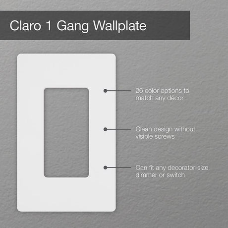 Lutron Claro White 1 gang Plastic Wall Plate 6 pk