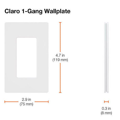 Lutron Claro White 1 gang Plastic Wall Plate 6 pk