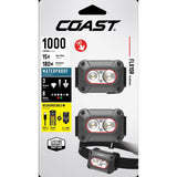 Coast FLX10R 1000 lm Black/Gray LED Rechargeable Head Lamp