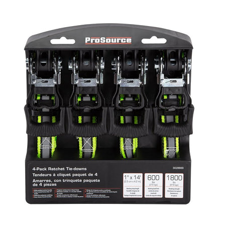 ProSource FH-013 Ratchet Tie-Down Strap Set, Reflective