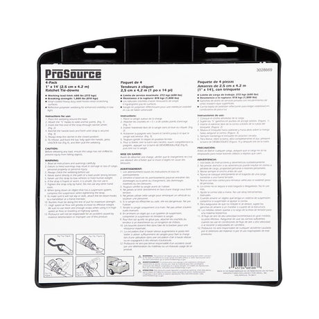 ProSource FH-013 Ratchet Tie-Down Strap Set, Reflective