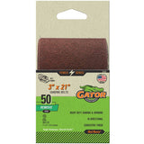 Gator Red Resin 3147 Sanding Belt, 3 in W, 21 in L, 50 Grit, Coarse, Aluminum Oxide Abrasive
