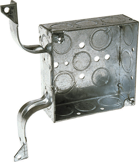 Raco New Work 21 cu in Square Steel Junction Box Gray, Pack of 25