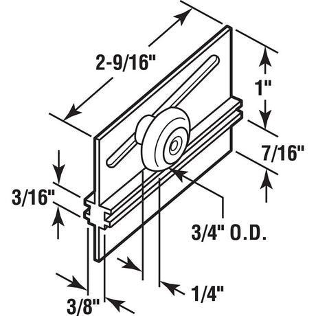 Prime-Line M 6055 Door Top Bracket, For: Premier and Similar Styled Doors