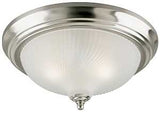 Westinghouse 6430500 Flush Mount Ceiling Fixture, Brushed Nickel Fixture, Frosted Swirl Shade, 2-Lamp