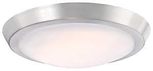 Westinghouse 6107300 Flush-Mount Ceiling Fixture, 75 W, LED Lamp, 1400 Lumens, 3000 K Color Temp, Brushed Nickel Fixture