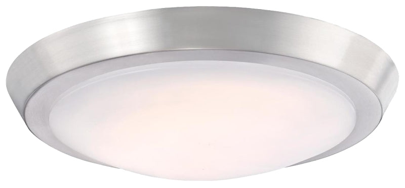 Westinghouse 6107300 Flush-Mount Ceiling Fixture, 75 W, LED Lamp, 1400 Lumens, 3000 K Color Temp, Brushed Nickel Fixture