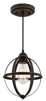 Westinghouse Stella Mira Series 6361900 Mini Pendant Fixture, 120 VAC, 1-Lamp, Oil Rubbed Bronze Fixture