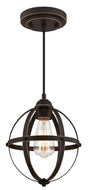 Westinghouse Stella Mira Series 6361900 Mini Pendant Fixture, 120 VAC, 1-Lamp, Oil Rubbed Bronze Fixture