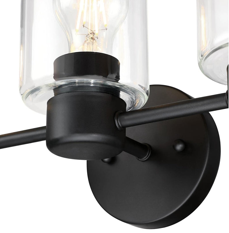 Westinghouse Sylvestre Series 6115600 Wall Fixture, 120 V, 3-Lamp, Incandescent, LED Lamp, Steel Fixture, Black Fixture
