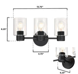 Westinghouse Sylvestre Series 6115600 Wall Fixture, 120 V, 3-Lamp, Incandescent, LED Lamp, Steel Fixture, Black Fixture