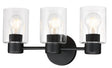Westinghouse Sylvestre Series 6115600 Wall Fixture, 120 V, 3-Lamp, Incandescent, LED Lamp, Steel Fixture, Black Fixture