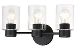 Westinghouse Sylvestre Series 6115600 Wall Fixture, 120 V, 3-Lamp, Incandescent, LED Lamp, Steel Fixture, Black Fixture