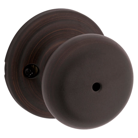 Kwikset Signature Series 730J 11P CP Privacy Lockset, Juno, Mushroom Design, Knob Handle, Venetian Bronze, Zinc