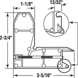 Prime-Line B 569 Screen Door Corner Insert, Zinc