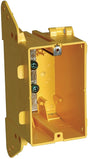 Hubbell Banana Box 2001R Switch Box, 1-Gang, Plastic/Resin, Yellow, Nail