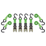 SmartStrap 145 Padded Tie Down, 1 in W, 14 ft L, Polyester/Plastic, Green, 500 lb Working Load, S-Hooks End