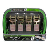 SmartStrap 153 Tie-Down, Ratchet, 1 in W, 10 ft L, Steel, Green, 300 lb, S-Hook End Fitting, Steel End Fitting