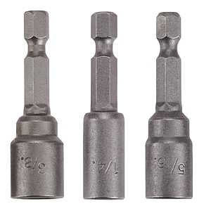 Irwin IWAF242-3 Series Nutsetter Set, 1-7/8 in L Dimensions, 3-Piece, Lobular, Steel, 3/PK