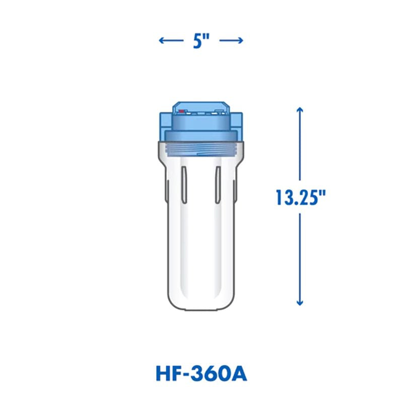 Culligan HF-360 Sediment Water Filter Housing, Buna-N/EPDM, Clear Blue