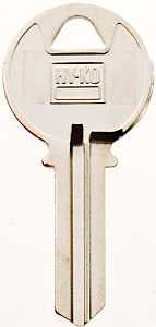 Hy-Ko 11010K2 Key Blank, Brass, Nickel, For: Keil Cabinet, House Locks and Padlocks, Pack of 10