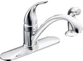 Moen Torrance Series CA87480 Kitchen Faucet, 1.5 gpm, 1-Handle, Stainless Steel, Chrome Plated, Deck Mounting