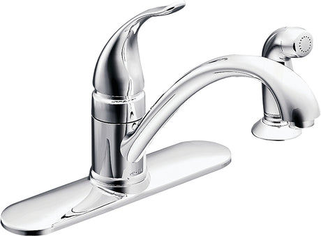 Moen Torrance Series CA87480 Kitchen Faucet, 1.5 gpm, 1-Handle, Stainless Steel, Chrome Plated, Deck Mounting