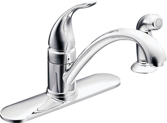 Moen Torrance Series CA87480 Kitchen Faucet, 1.5 gpm, 1-Handle, Stainless Steel, Chrome Plated, Deck Mounting