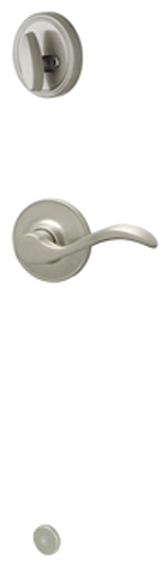 Schlage J Series JH59SEV619LH Handleset Interior Trim, Wave, Metal, Satin Nickel, Lever Handle, 3 Grade, Mechanical Lock