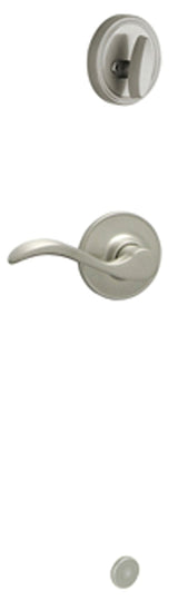Schlage J Series JH59SEV619RH Handleset Interior Trim, Wave, 3 Grade, Mechanical Lock, Metal, Satin Nickel, Lever Handle