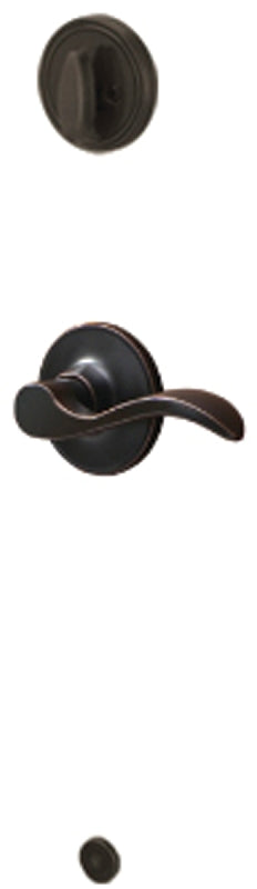 Schlage J Series JH59SEV716LH Handleset Interior Trim, Wave, 3 Grade, Mechanical Lock, Aged Bronze, Metal, Lever Handle