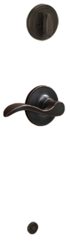 Schlage J Series JH59SEV716RH Handleset Interior Trim, Wave, 3 Grade, Mechanical Lock, Metal, Aged Bronze, Lever Handle