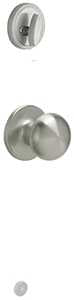 Schlage J Series JH59STR619 Passage Knob, Stratus, 2-3/4 in Dimensions, Metal, Satin Nickel, 2-3/8, 2-3/4 in Backset