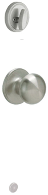 Schlage J Series JH59STR619 Passage Knob, Stratus, 2-3/4 in Dimensions, Metal, Satin Nickel, 2-3/8, 2-3/4 in Backset