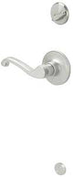 Schlage J Series JH59LAS619RH Handleset Interior Trim, Wave, 3 Grade, Lever Handle, Mechanical Lock, Metal, Satin Nickel